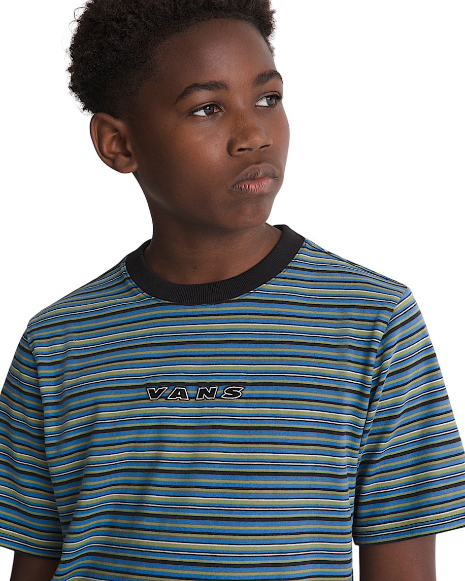 Chemise Tricotée Rayée Cameron Enfant - Noir/Bleu True