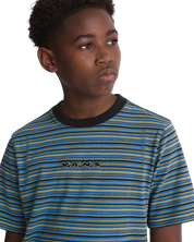 Chemise Tricotée Rayée Cameron Enfant - Noir/Bleu True