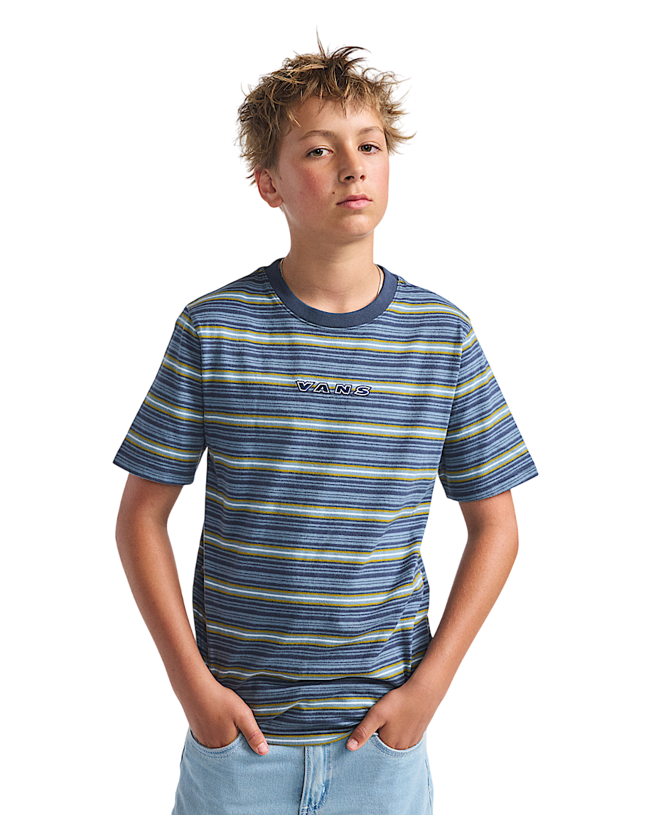 Kids Cameron Stripe T-Shirt - Stormy Weather/Parisian Night Blue