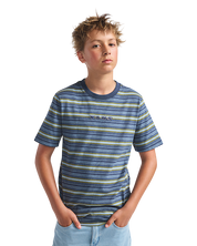 Kids Cameron Stripe T-Shirt - Stormy Weather/Parisian Night Blue