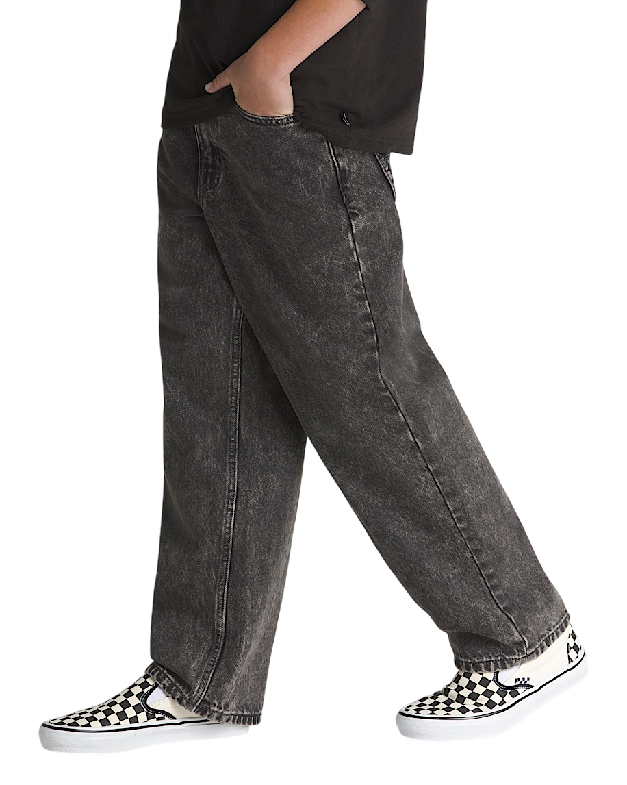 Kids Check-5 Baggy Denim Pants - Stonewash Black