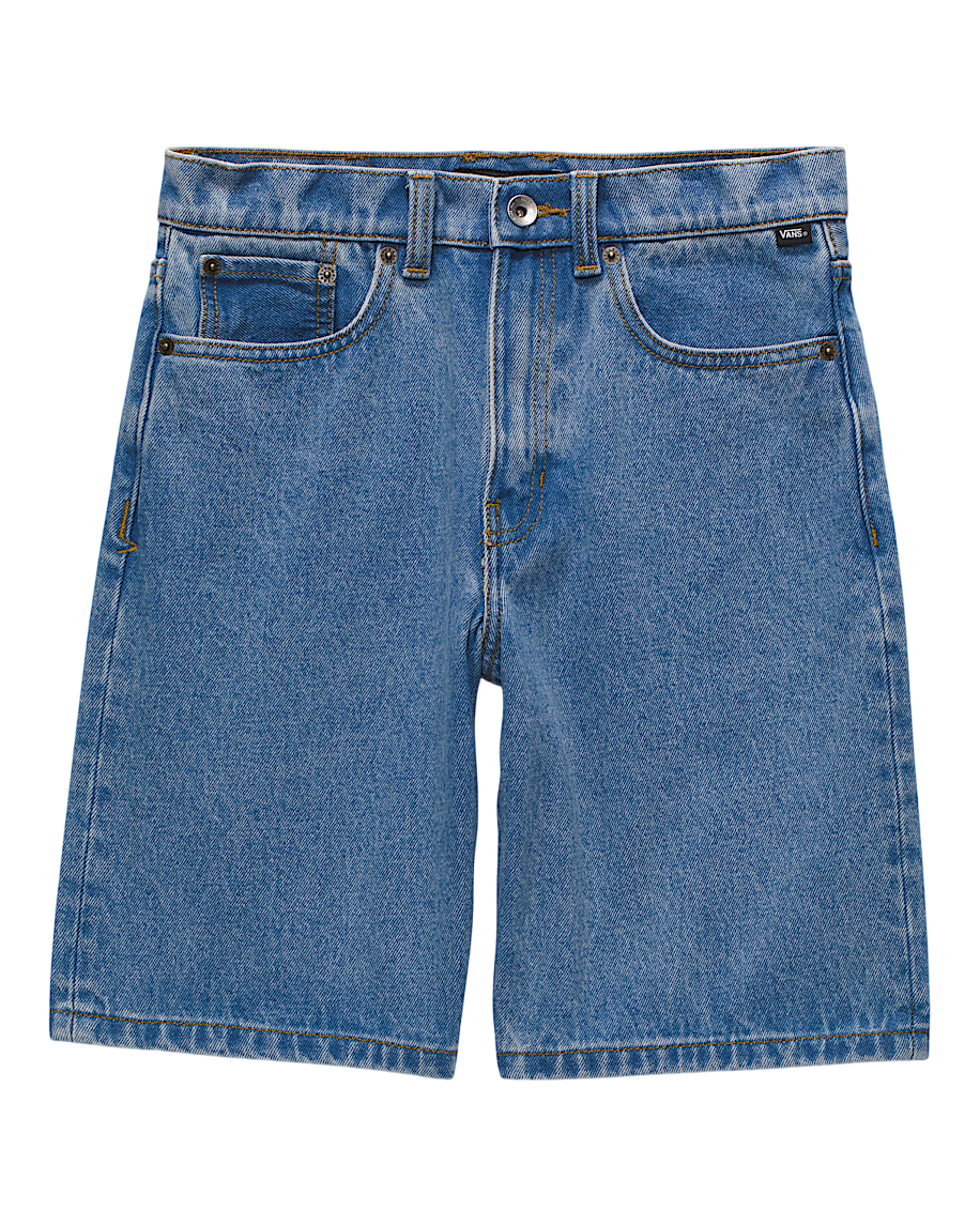 Kids Check-5 Baggy Denim Shorts - Stonewash Blue