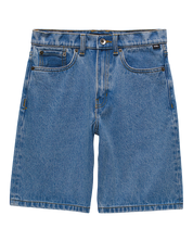 Kids Check-5 Baggy Denim Shorts - Stonewash Blue