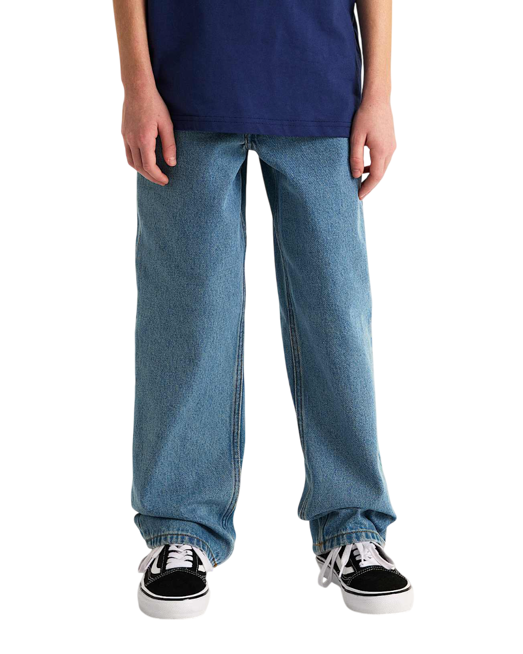 Kids Check-5 Loose Denim Pants - Stonewash/Blue