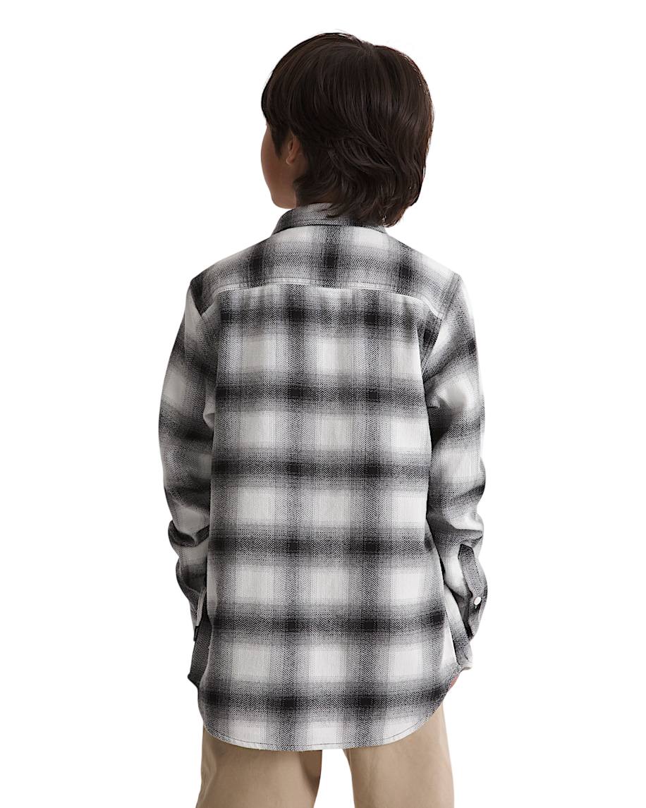Kids Lawson Plaid Flannel Shirt - Marshmallow White/Black