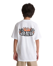 Kids Racing Flames T-Shirt - White