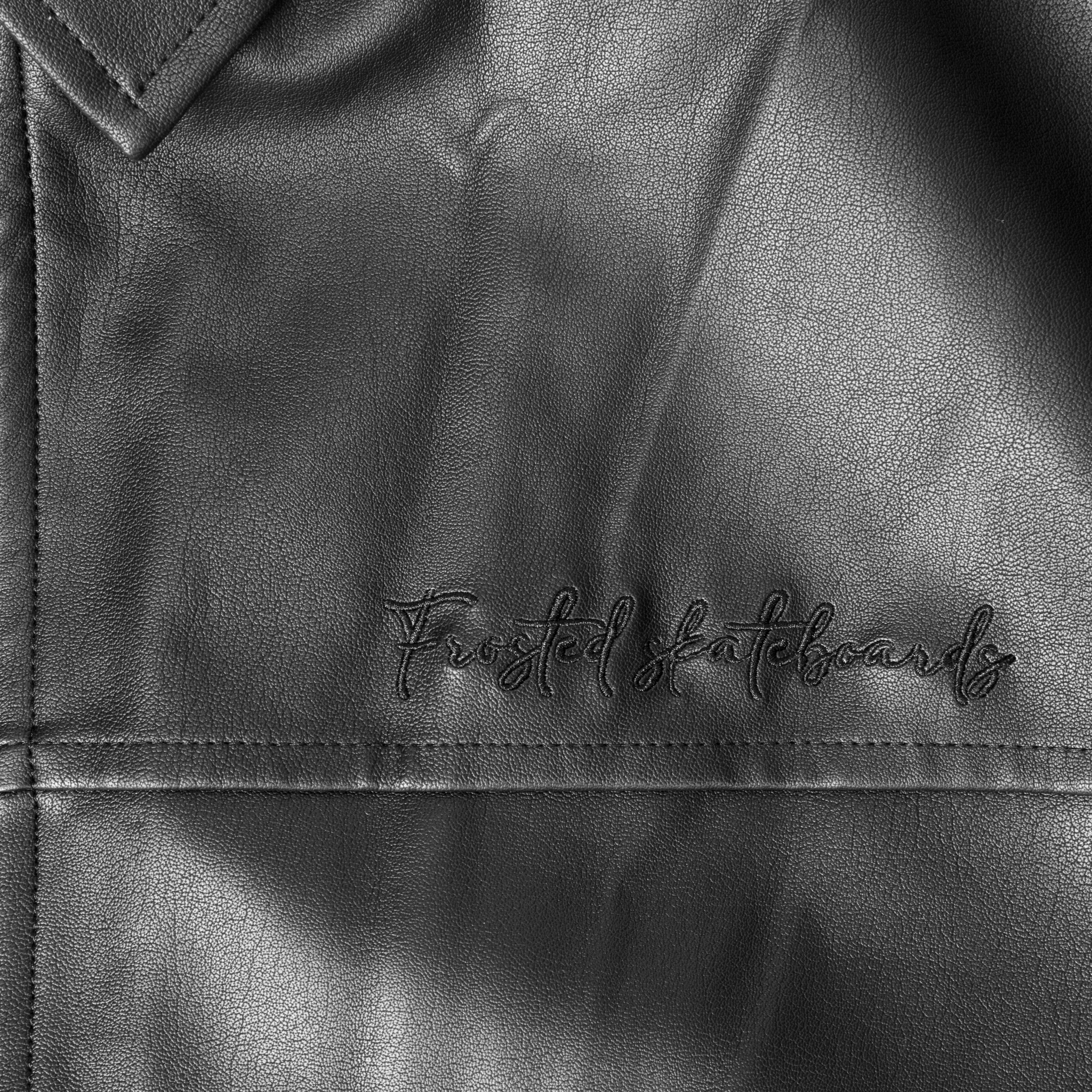 Frosted Leather Jacket - Solid Black