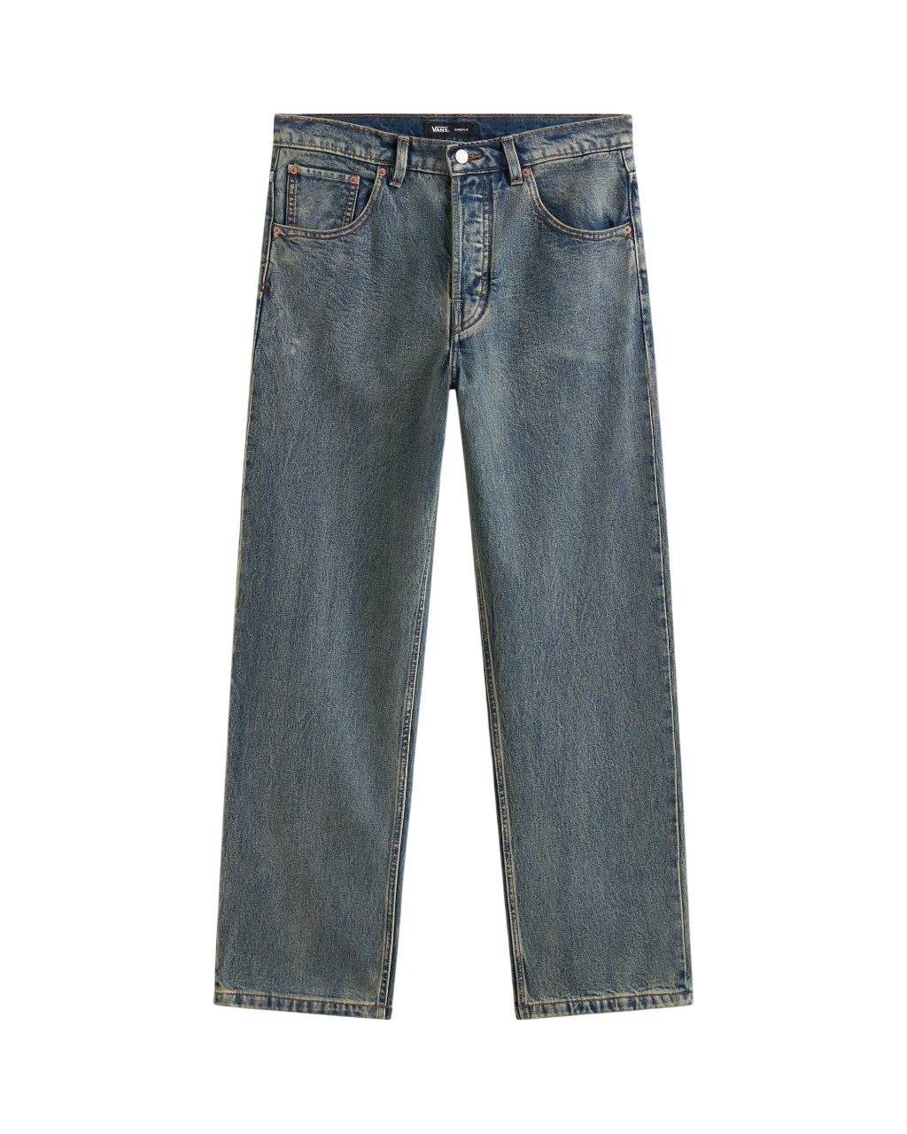 Premium Check-5 Loose Denim Pants - Dirty Wash