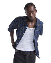 Lawson Plaid Button Up Shirt - Parisian Night Blue/Black