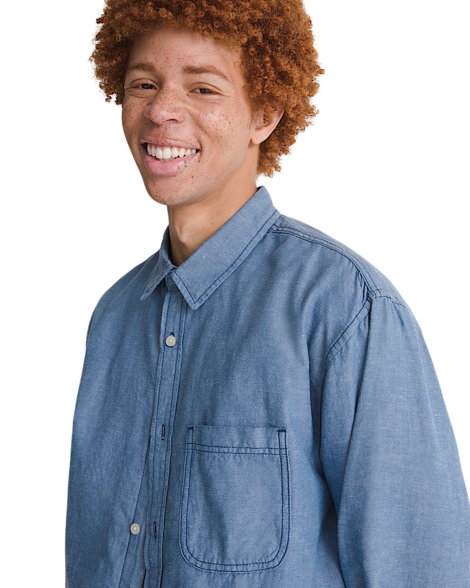 Lawson Solid Oxford Long Sleeve Shirt - True Navy Blue