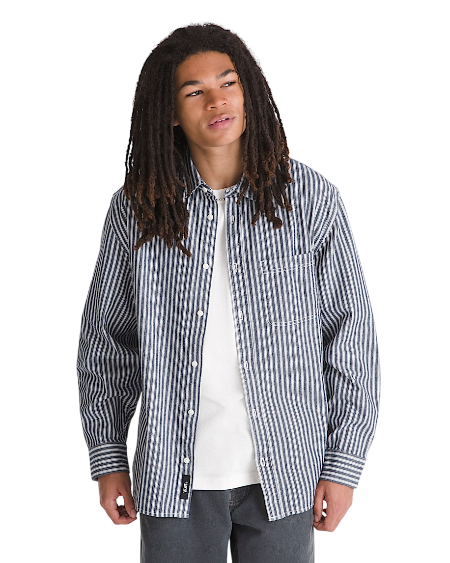 Chemise à Manches Longues Rayée Lawson - Bleu Nuit Parisienne
