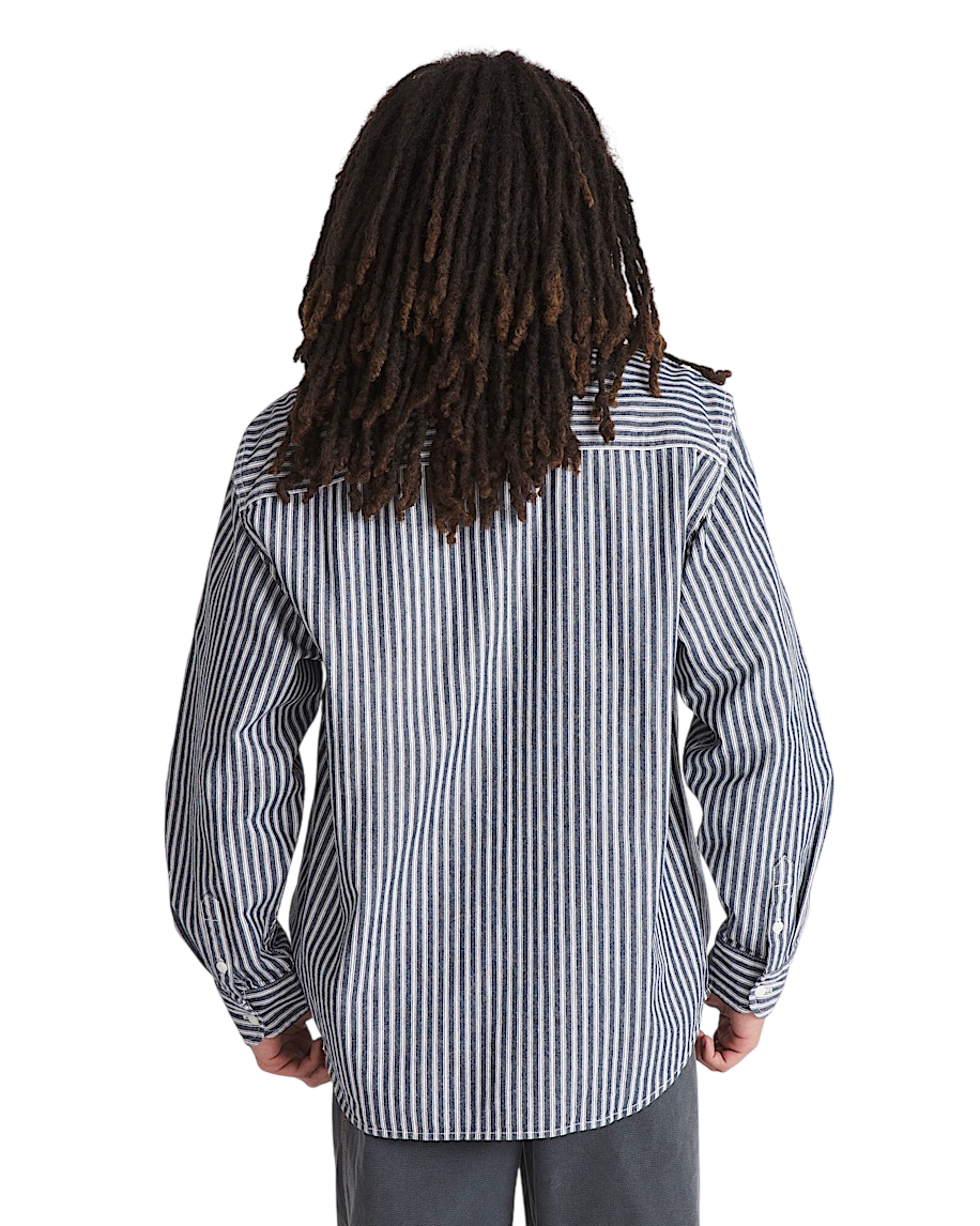 Chemise à Manches Longues Rayée Lawson - Bleu Nuit Parisienne
