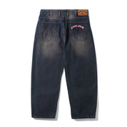 Jeans en Denim Baggy Logo - Lavage Marine Foncé
