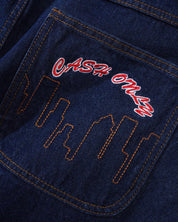 Logo Baggy Denim Jeans - Raw Indigo