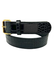Black Croc Skin Belt