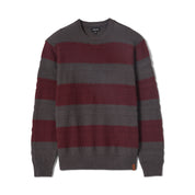 Midnight Crew Sweater - Black/Port Stripe