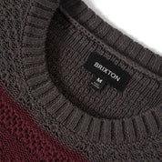 Midnight Crew Sweater - Black/Port Stripe