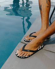 Makena Sandale Damier - Damier Noir/Blanc Marshmallow