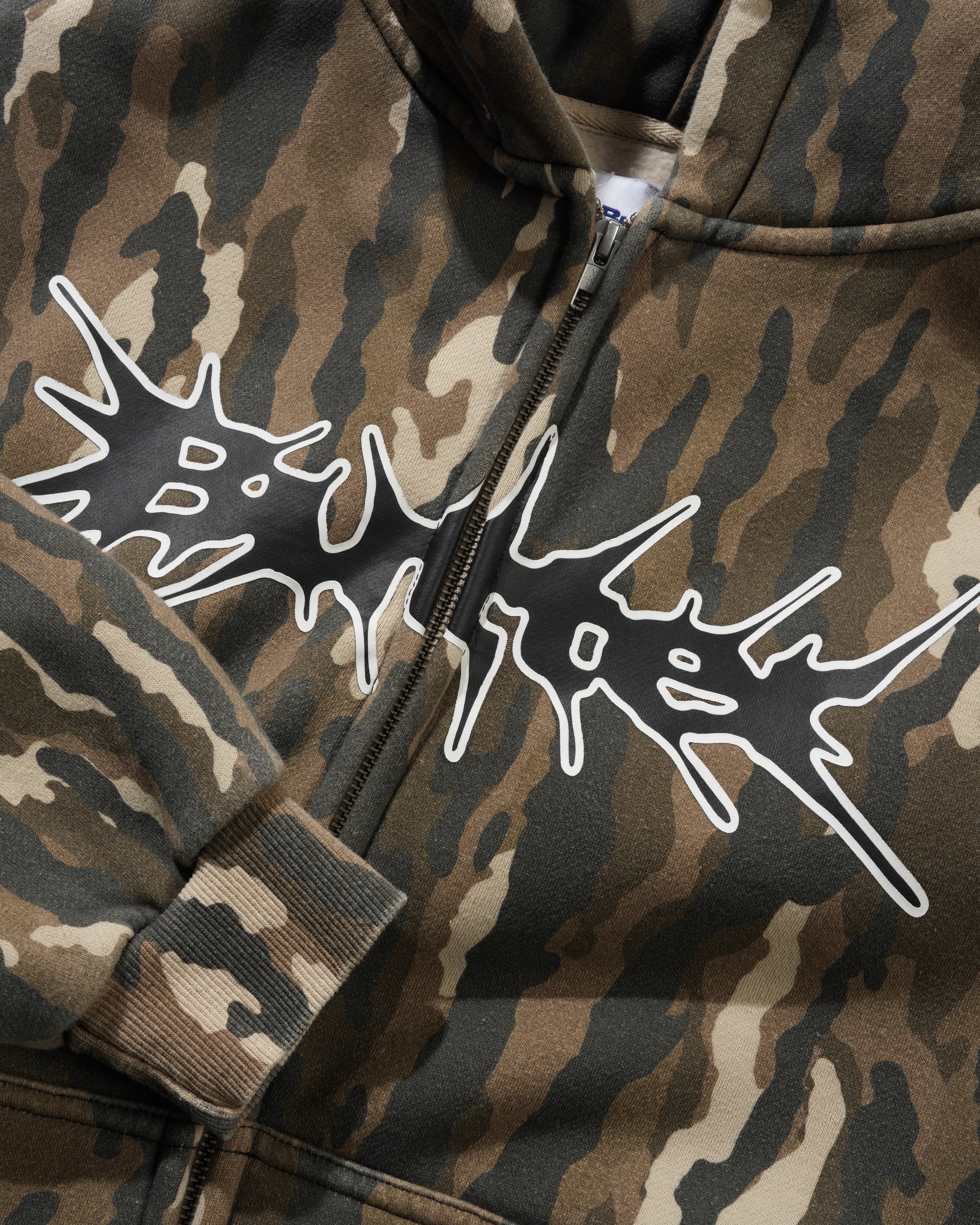 Sweat à Capuche Zippé Logo Nail - Camo Frog