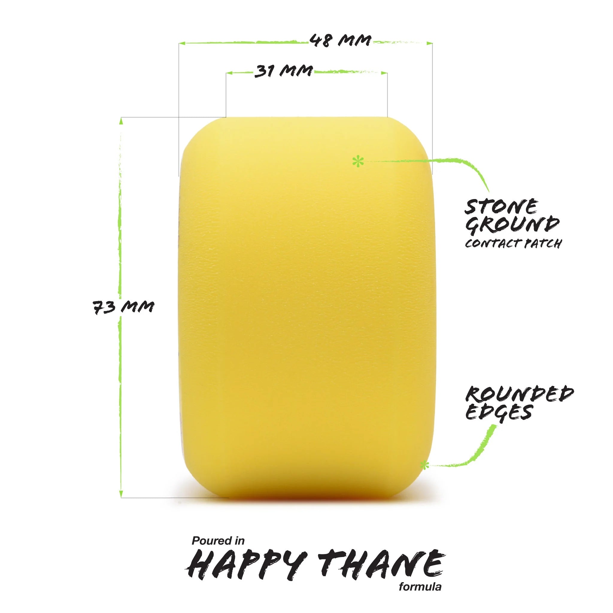 Beefcake Wheels 86A - Yellow