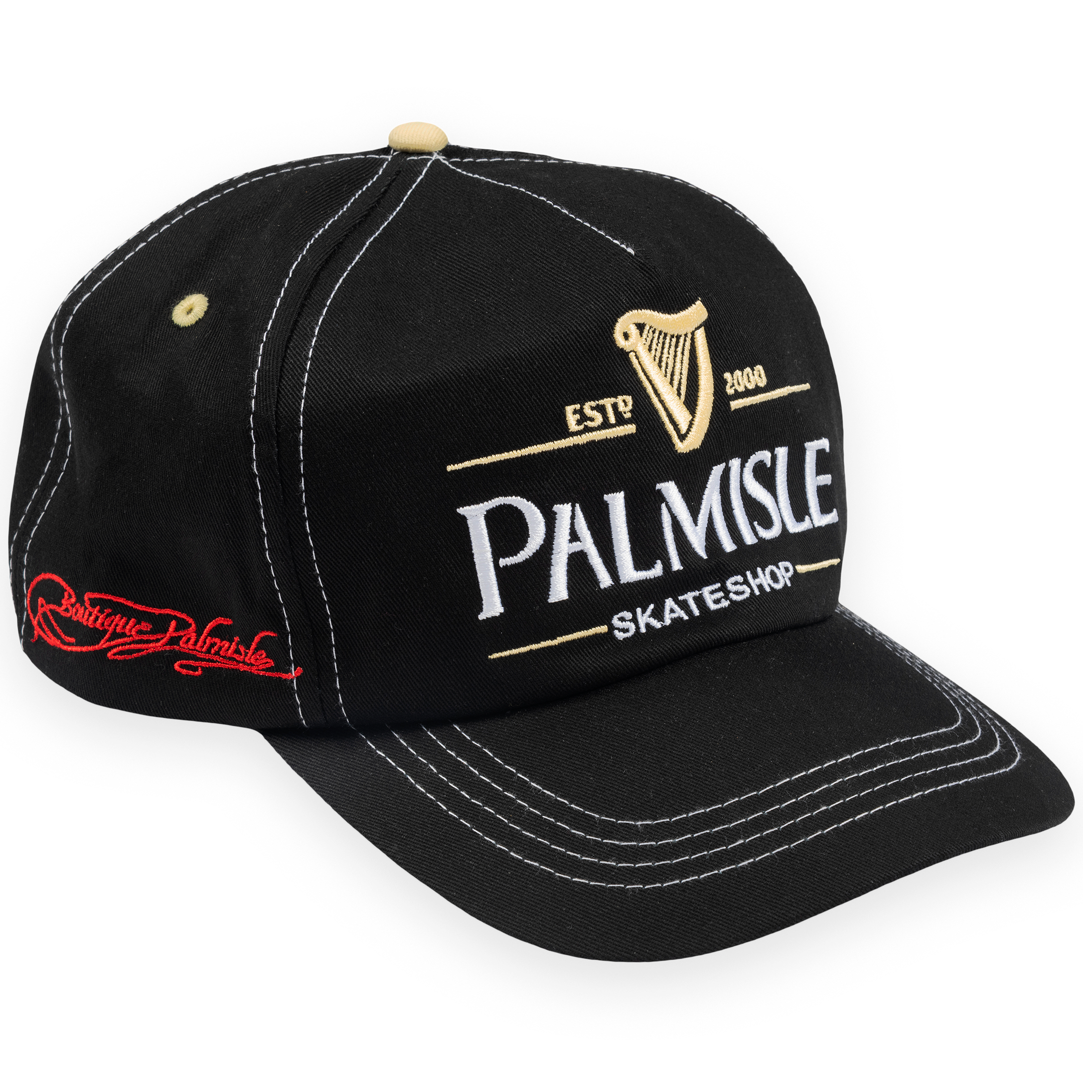 Guiness 5 Panel Snapback Cap - Black