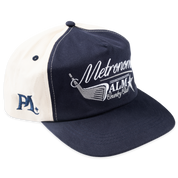 Palm Isle x Metronome 5 Panel Snapback Cap - Navy/Cream