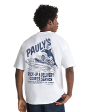T-Shirt Pauly's Delivery - Blanc