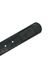 Black Croc Skin Belt