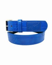 Croc Skin Ceinture - Bleu