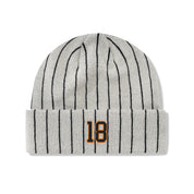 Pinstripe Beanie - Light Grey