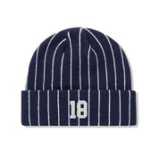 Pinstripe Beanie - Navy