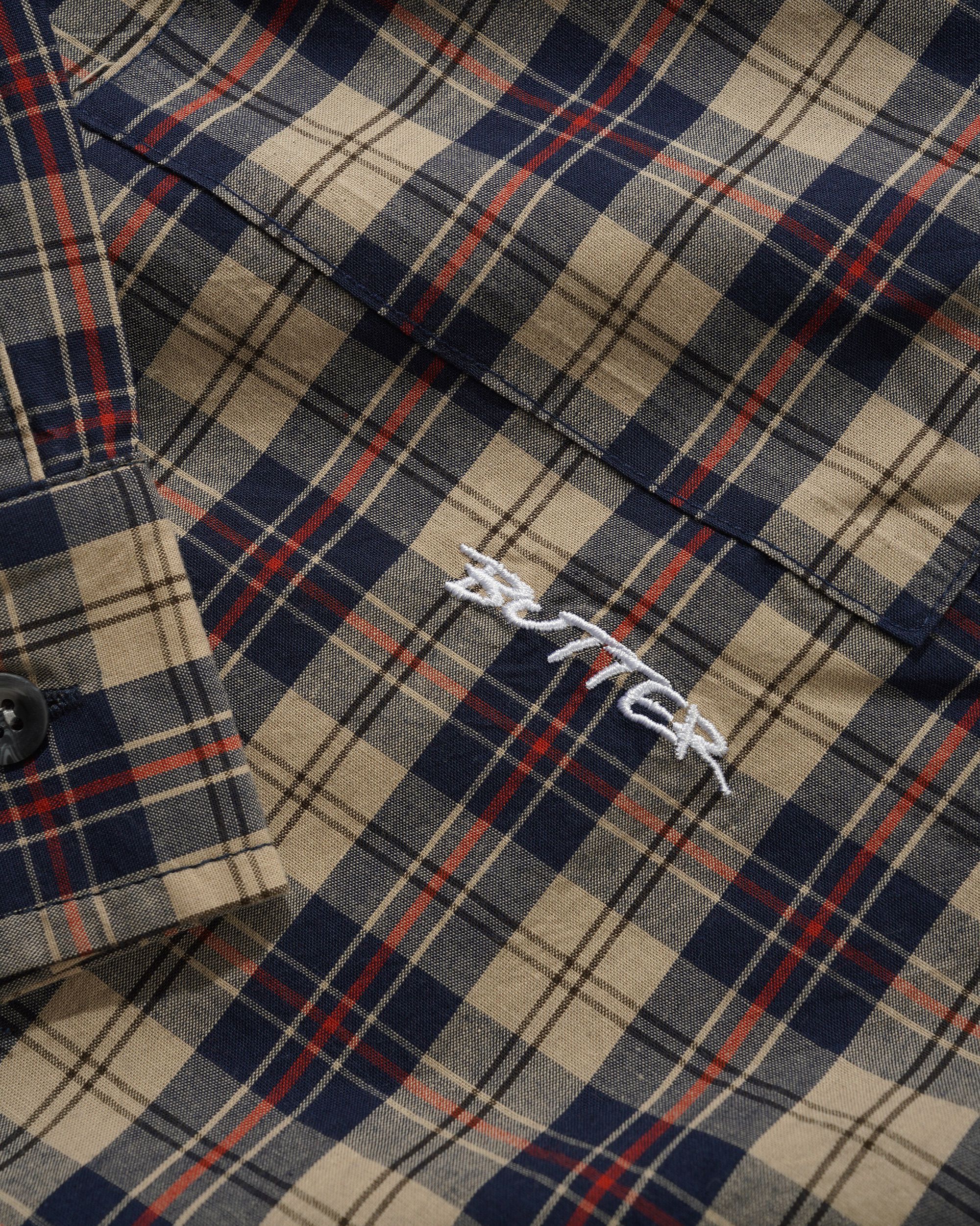 Plaid Shirt - Beige/Navy