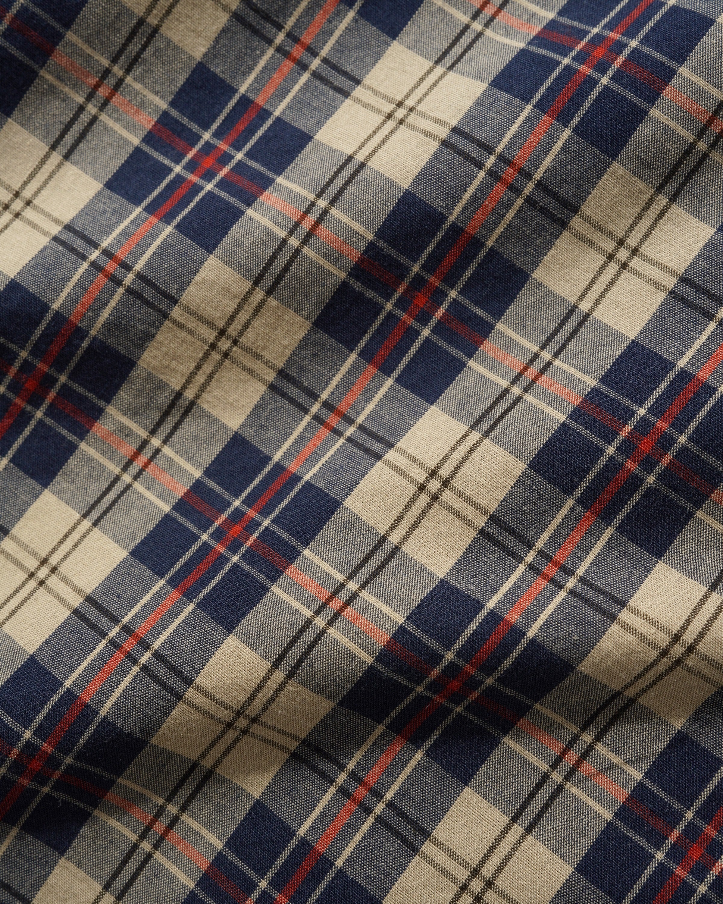 Plaid Shirt - Beige/Navy