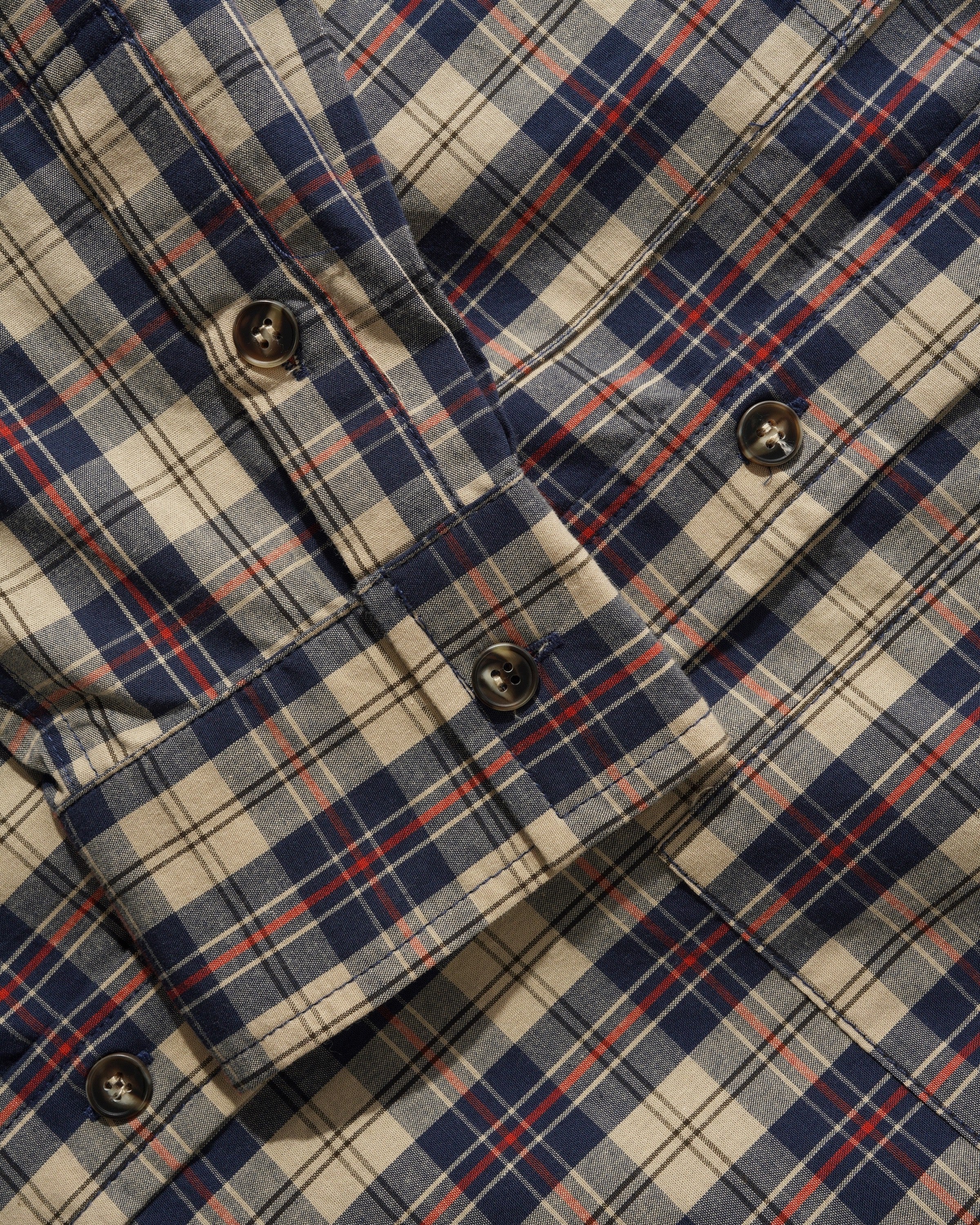 Plaid Shirt - Beige/Navy