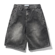 Point Denim Shorts - Work Grey