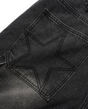 Point Denim Shorts - Work Grey