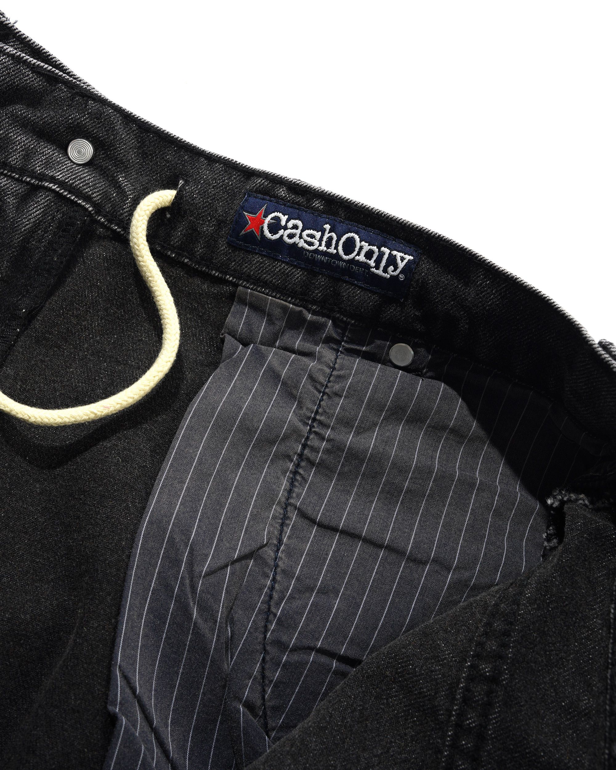 Point Denim Shorts - Work Grey