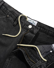 Point Denim Shorts - Work Grey