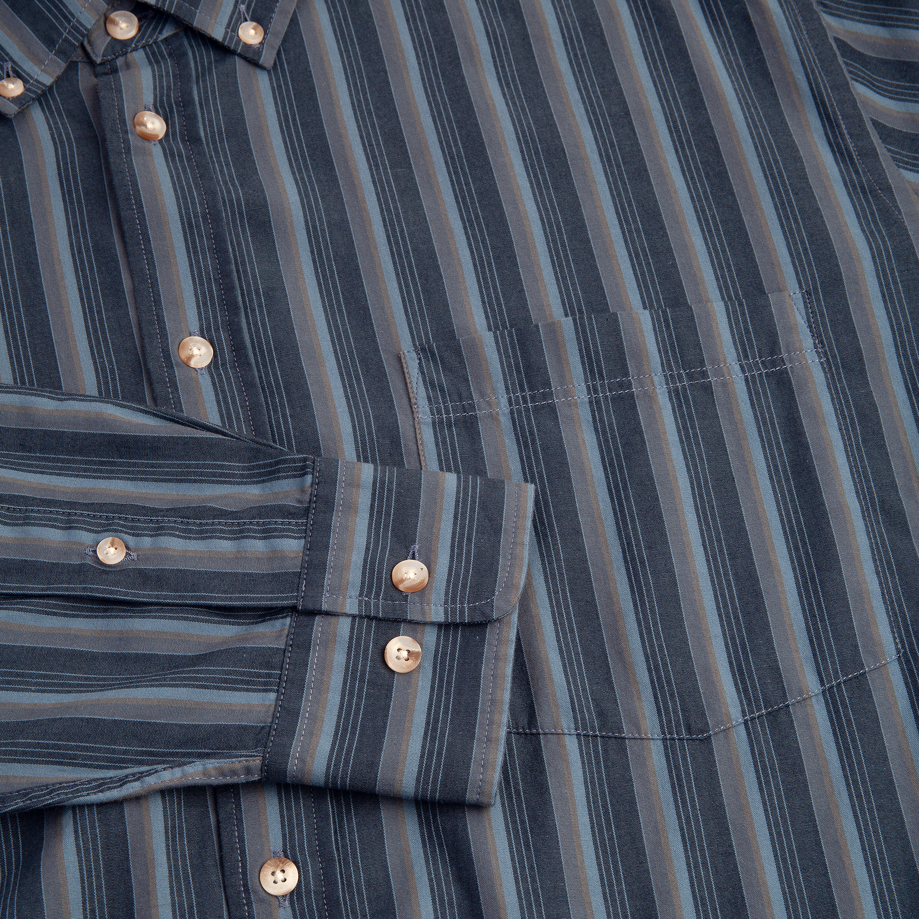Chemise à Manches Longues Ben - Rayures Bleues