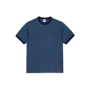 T-Shirt Ringer - Gris Bleu/Bleu Foncé