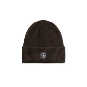 Double Fold Merino Beanie - Brown