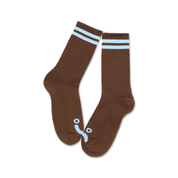 Rib Socks | Happy Sad - Brown/Blue