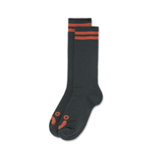 Long Rib Socks | Happy Sad - Graphite/Orange