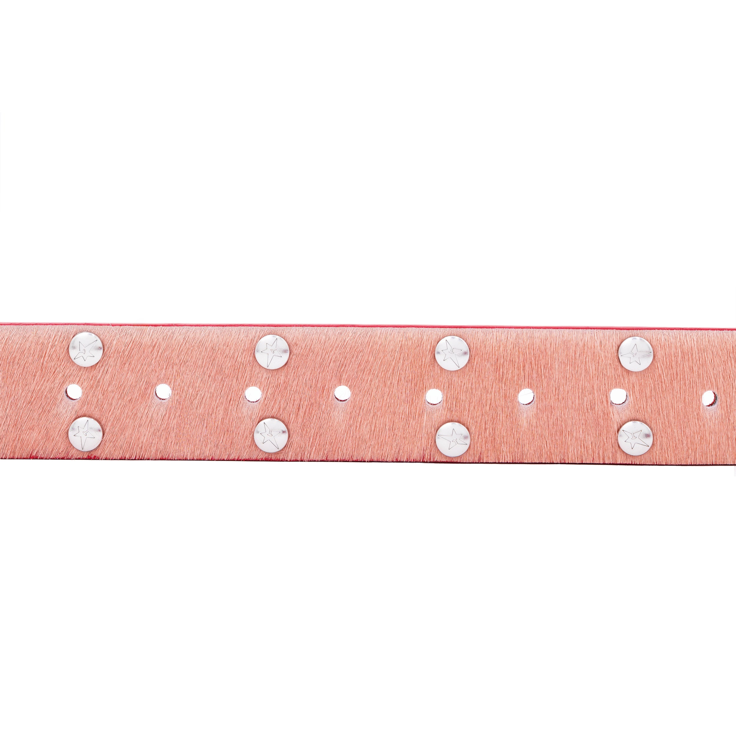 Pony Hair Studded Belt - Pink