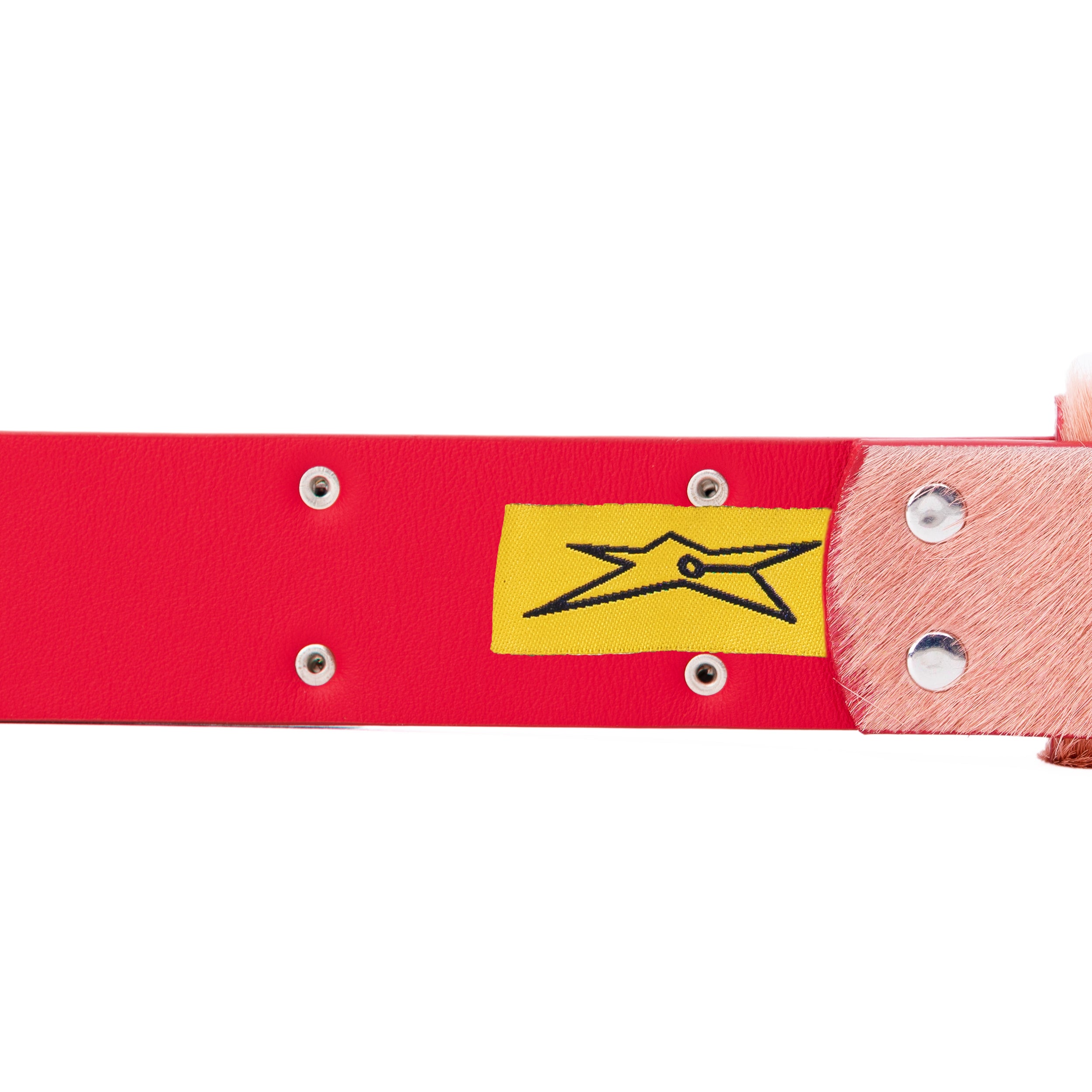 Pony Hair Studded Belt - Pink