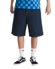 Premium Check-5 Short En Denim Baggy - Bleu Dark Rinse