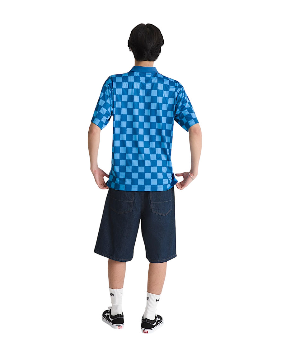 Premium Check-5 Short En Denim Baggy - Bleu Dark Rinse