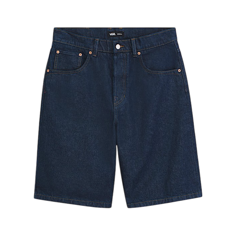 Premium Check-5 Short En Denim Baggy - Bleu Dark Rinse