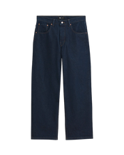 Premium Check-5 Loose Denim Pants - Dark Rinse Blue