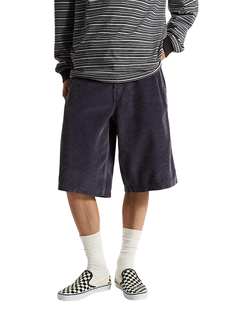 Short Premium En Velours Côtelé - Gris Steel Shadow